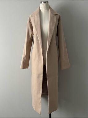 Womens Longline Beige Coat